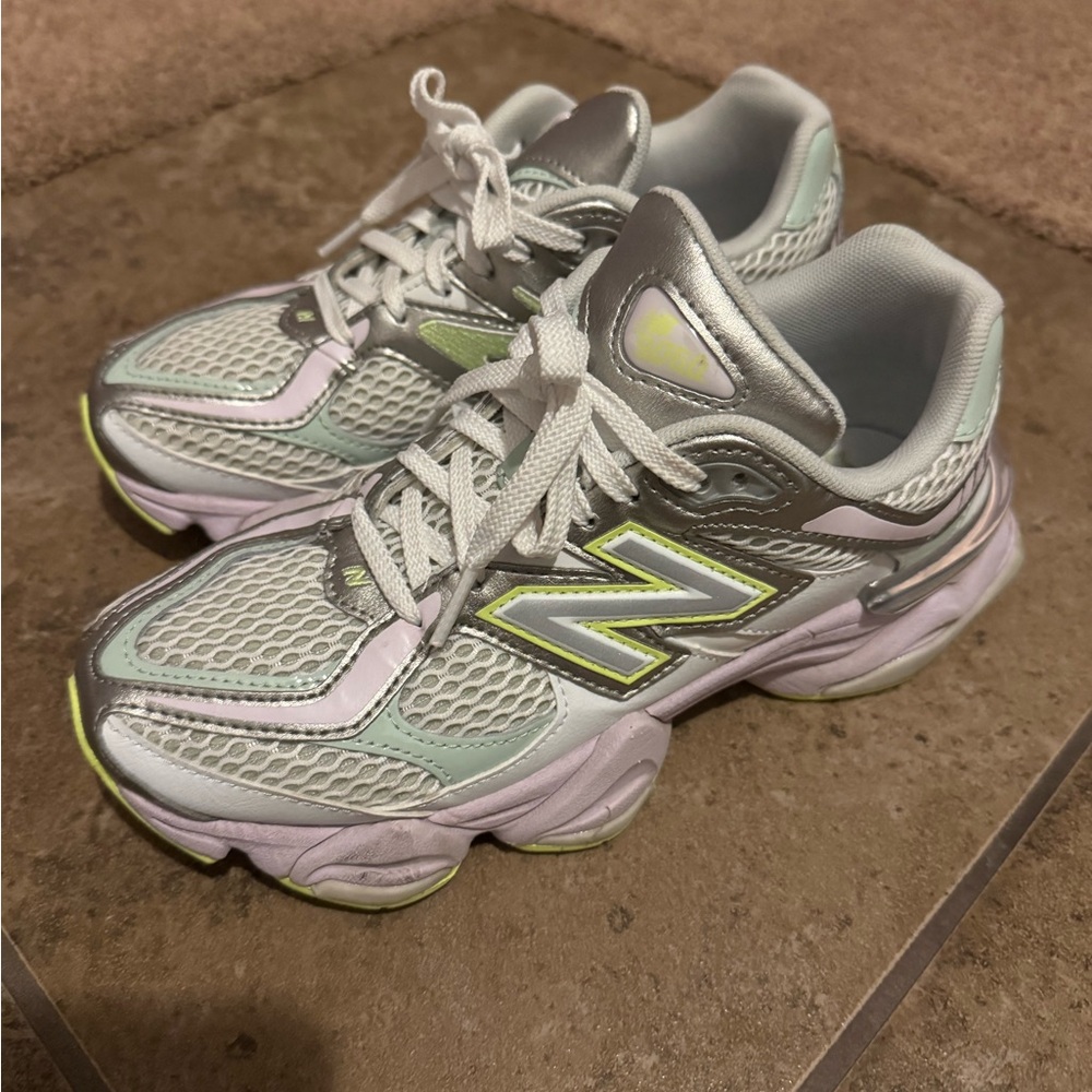 New Balance 9060  Women's Silver and White Sneakers